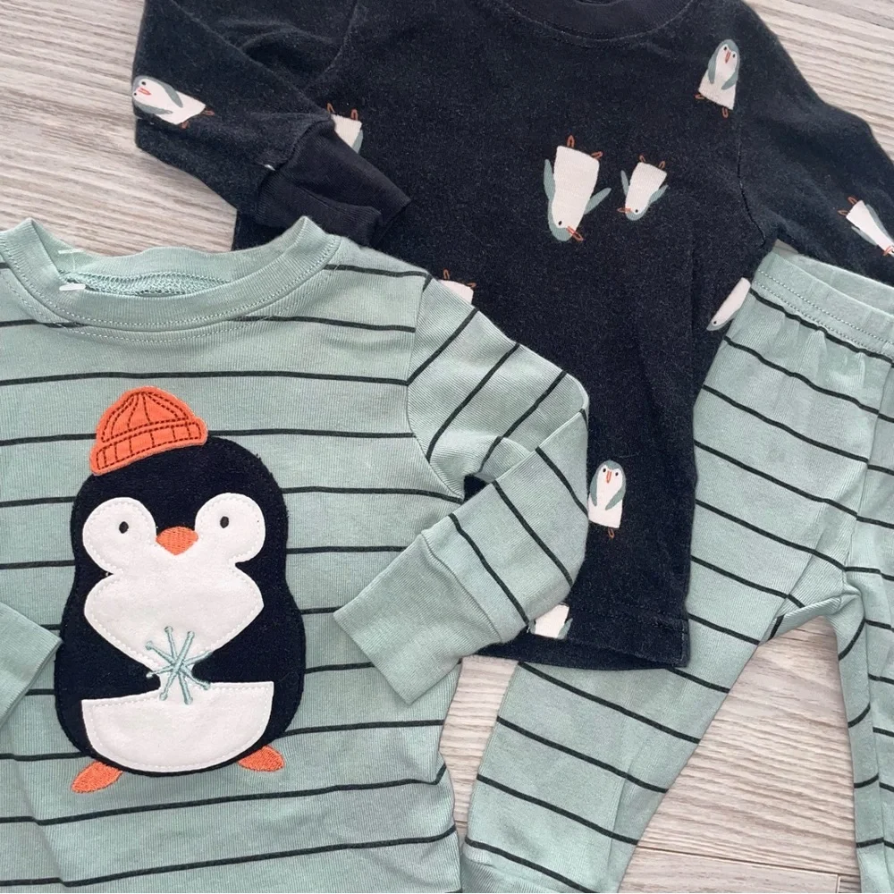 Carter’s Baby Boys Penguin 3-Piece Pajama Bundle 6 Months
